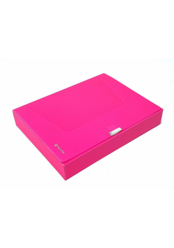 Teczka A4 box 55mm neon różowa