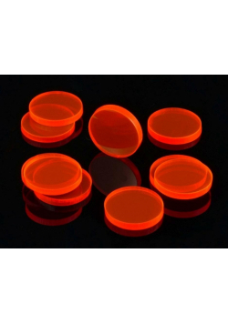 Znaczniki akryl czerwone fluo okrągłe 22x3mm 10szt