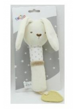 Króliczek kremowy z dźwiękiem 17cm