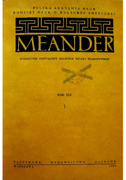 Meander Rok XLI Nr 1 do 12 / 1986