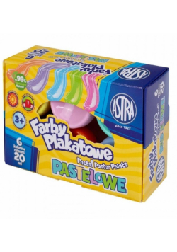 Farby plakatowe pastelowe 6 kolorów 20ml ASTRA
