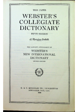 Websters collegiate dictionary