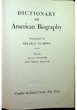 Dictionary of American Biography tom II