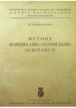 Metody rozdzielania i oczyszczania substancji 1950 r.