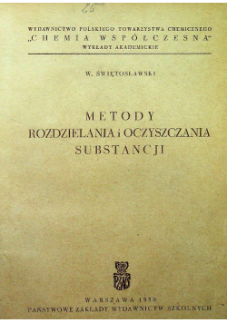 Metody rozdzielania i oczyszczania substancji 1950 r.