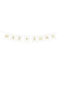 Baner Mąż Żona biały 15x110cm