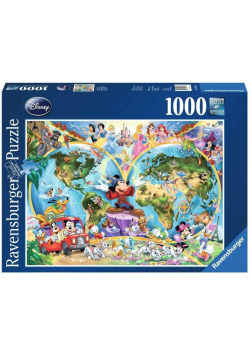 Puzzle 1000 Mapa z postaciami Disneya