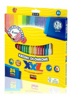 Kredki ołówkowe hexagonalne 24 kolory ASTRA