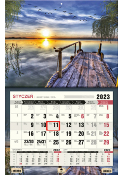 Kalendarz 2023 ścienny jednodzielny 3 XL Jezioro