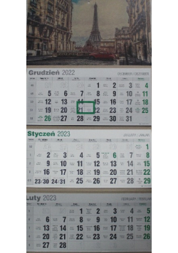 Kalendarz 2023 trójdzielny płaski EKO
