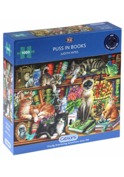 Puzzle 1000 Koty w książkach G3