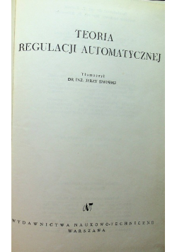Teoria regulacji automatycznej