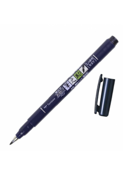 Flamaster brush pen Fudenosuke czarny tw 1 (6szt)