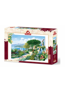 Puzzle 1500 Dom nad brzegiem morza
