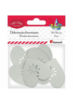 Drewniane serca ażurowe 50x50mm białe 6szt
