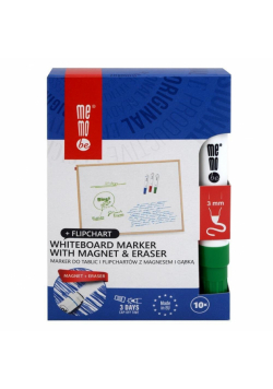 Marker do tablic z magnesem i gąbką ziel. (10szt)