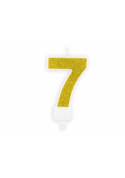 Świeczka urodzinowa 7 złota 7cm
