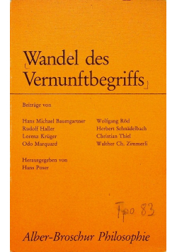 Wandel des vernunftbegriffs