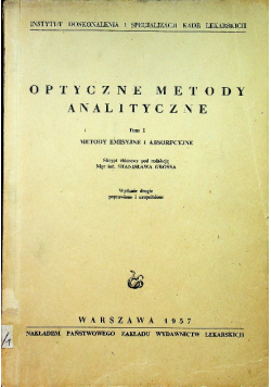 Optyczne metody analityczne tom 1