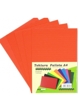 Tektura A4 falista pomarańczowa 5szt