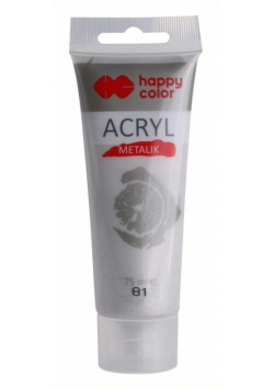 Farba akrylowa 75ml srebrna HAPPY COLOR