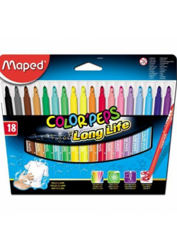 Flamastry Colorpeps trójkątne 18 kolorów MAPED