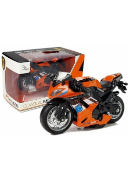 Motocykl z naciągiem 1:14 pomarańczowy