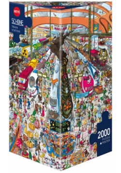 Puzzle 2000 Dworzec kolejowy(Puzzle+plakat)