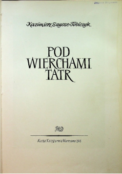 Pod wierchami Tatr