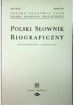 Polski Słownik Biograficzny Zeszyt 173