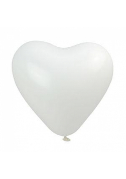 Balony serca białe 28cm 100szt