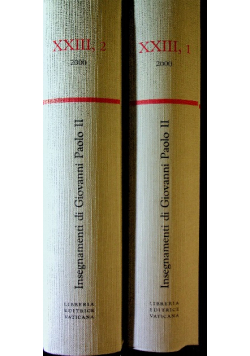 Insegnamenti di Giovanni Paolo II tom XXIII część 1 i 2
