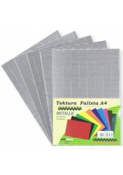 Tektura A4 falista metallic srebrna 5szt