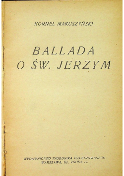 Ballada o św Jerzym 1928 r.