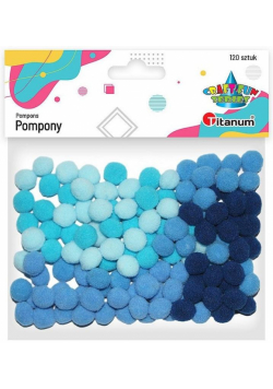 Pompony poliestrowe 10mm niebieskie 120szt.