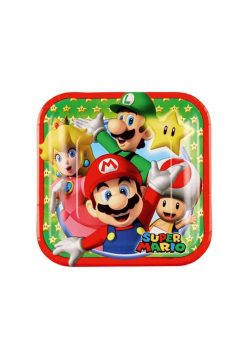 Talerzyki papierowe Super Mario 18x18cm