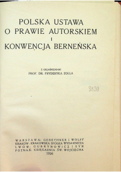 Polska ustawa o prawie autorskim i konwencja berneńska 1926 r.