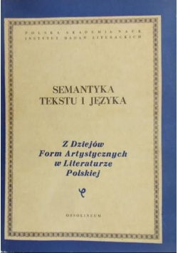 Semantyka tekstu i języka