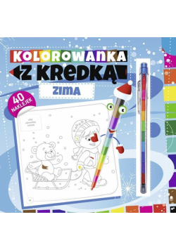 Kolorowanka z kredką. Zima