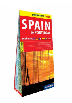 Premium! map Spain and Portugal Road Map w.2023