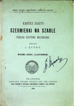 Krótki zarys szermierki na szable 1908 r.
