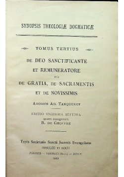 Synopsis Theologiae Dogmaticae tom III