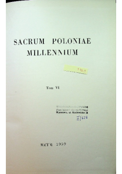 Sacrum Poloniae Millennium Tom VI