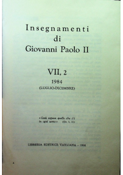 Insegnamenti di Giovanni Paolo II Tom VII Część 2
