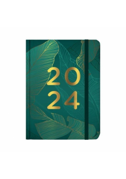 Kalendarz codzienny 2024 B6 Zielony w liście ALBI