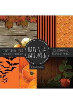 Harvest & Halloween Scrapbook Paper Pad 8x8 Scrapbooking Kit for Papercrafts, Cardmaking, Printmaking, DIY Crafts, Orange Holiday Themed, Designs, Borders, Backgrounds, Patterns