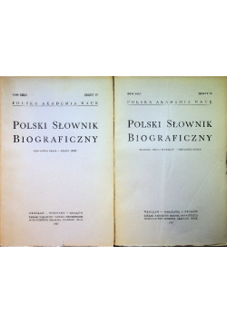 Polski słownik biograficzny Tom XIII  / 1 i 2