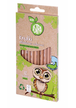 Kredki okrągłe z drewna cedrowego ECO 12 kol ASTRA