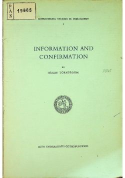 Information and confirmation