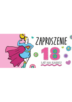 Zaproszenie Urodziny 18 - Dziewczyna (5szt)